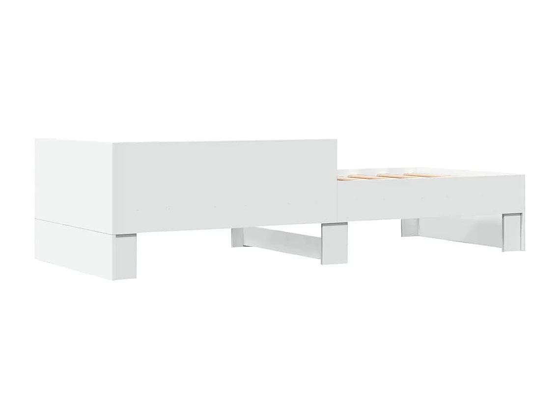 Bedframe bewerkt hout wit 75x190 cm