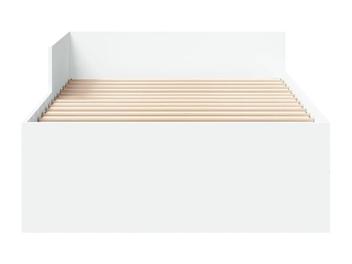 Cadre de lit sans matelas blanc 75x190 cm bois d'ingénierie