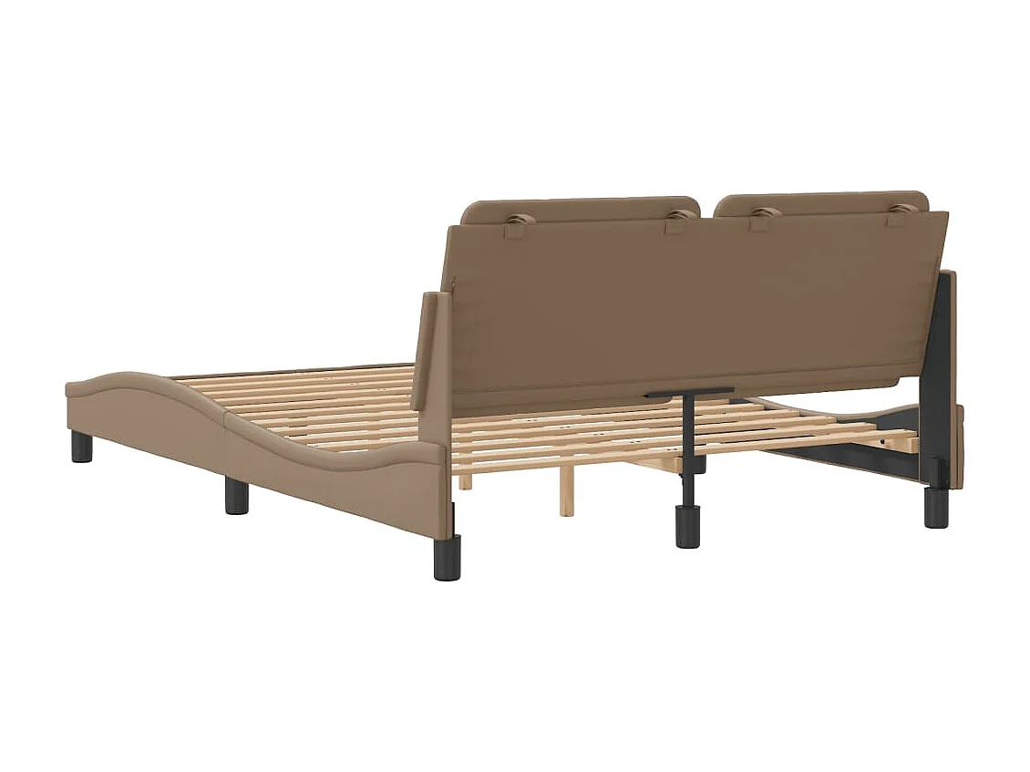 Cadre de lit sans matelas cappuccino 140x190 cm similicuir