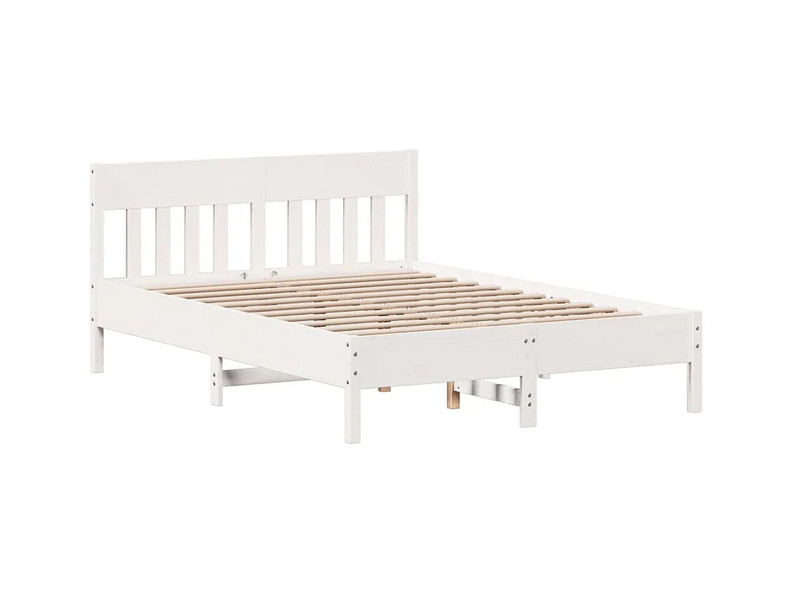 Letto senza Materasso Bianco 120x200 cm Legno Massello di Pino