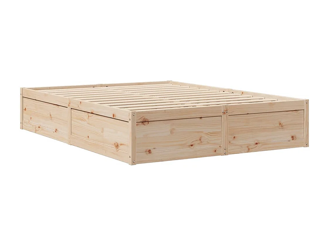Cadre de lit sans matelas 150x200 cm bois de pin massif