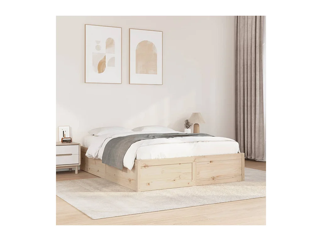 Cadre de lit sans matelas 150x200 cm bois de pin massif