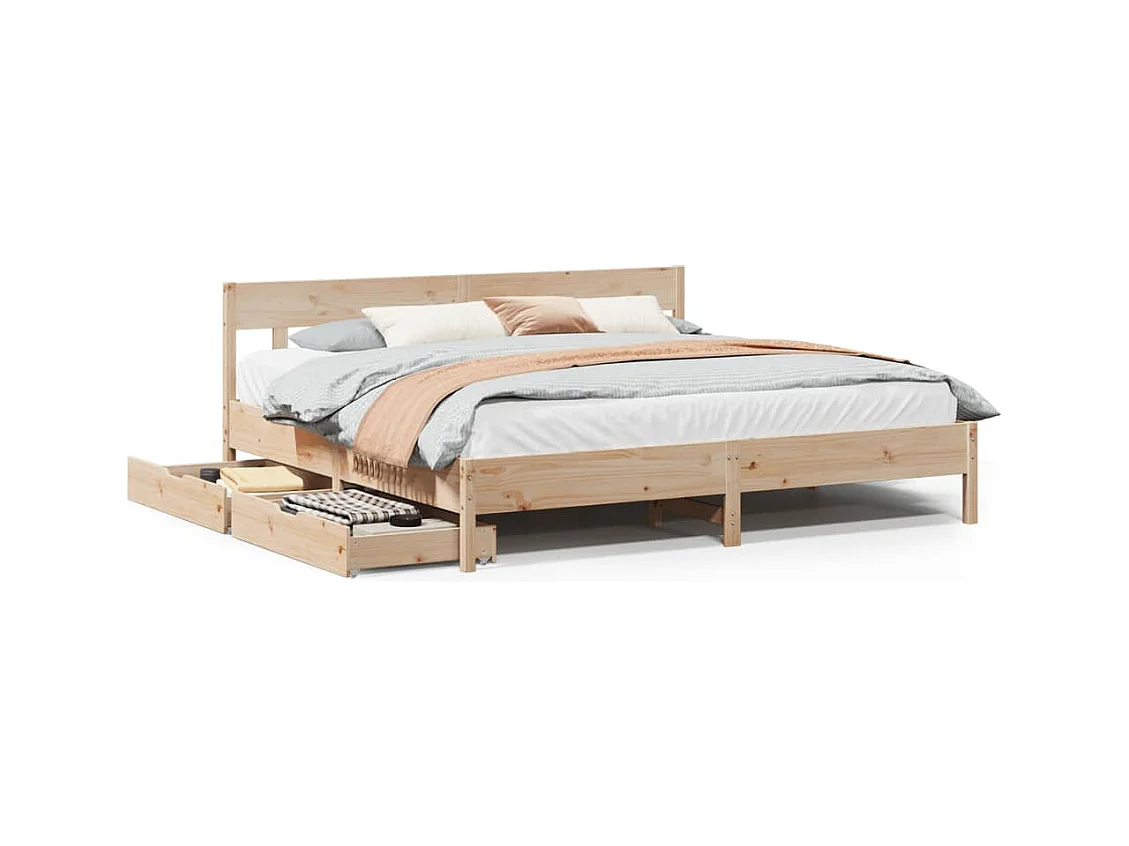Cadre de lit sans matelas 200x200 cm bois massif de pin