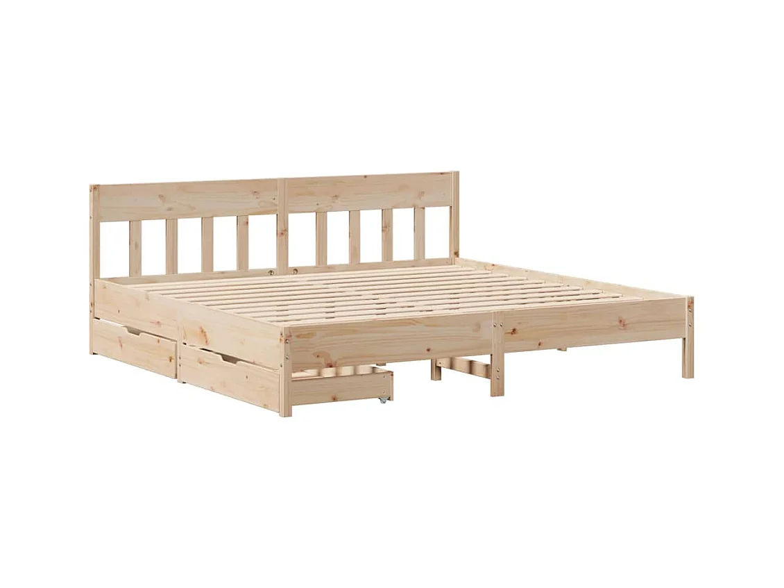 Cadre de lit sans matelas 200x200 cm bois massif de pin