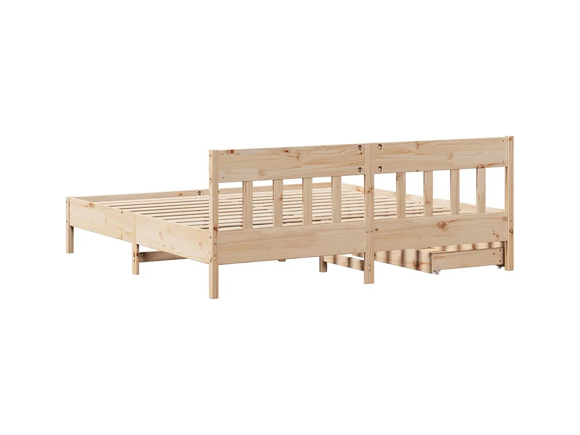 Cadre de lit sans matelas 200x200 cm bois massif de pin