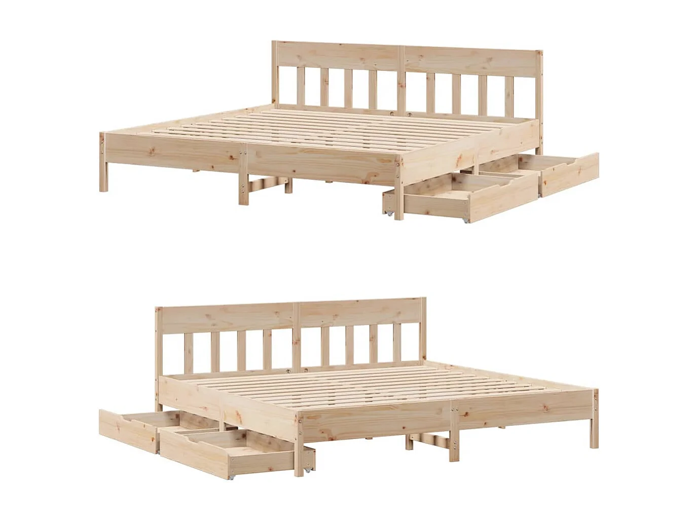 Bedframe zonder matras massief grenenhout 200x200 cm