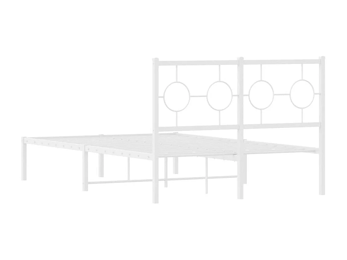 Giroletto con Testiera in Metallo Bianco 120x200 cm