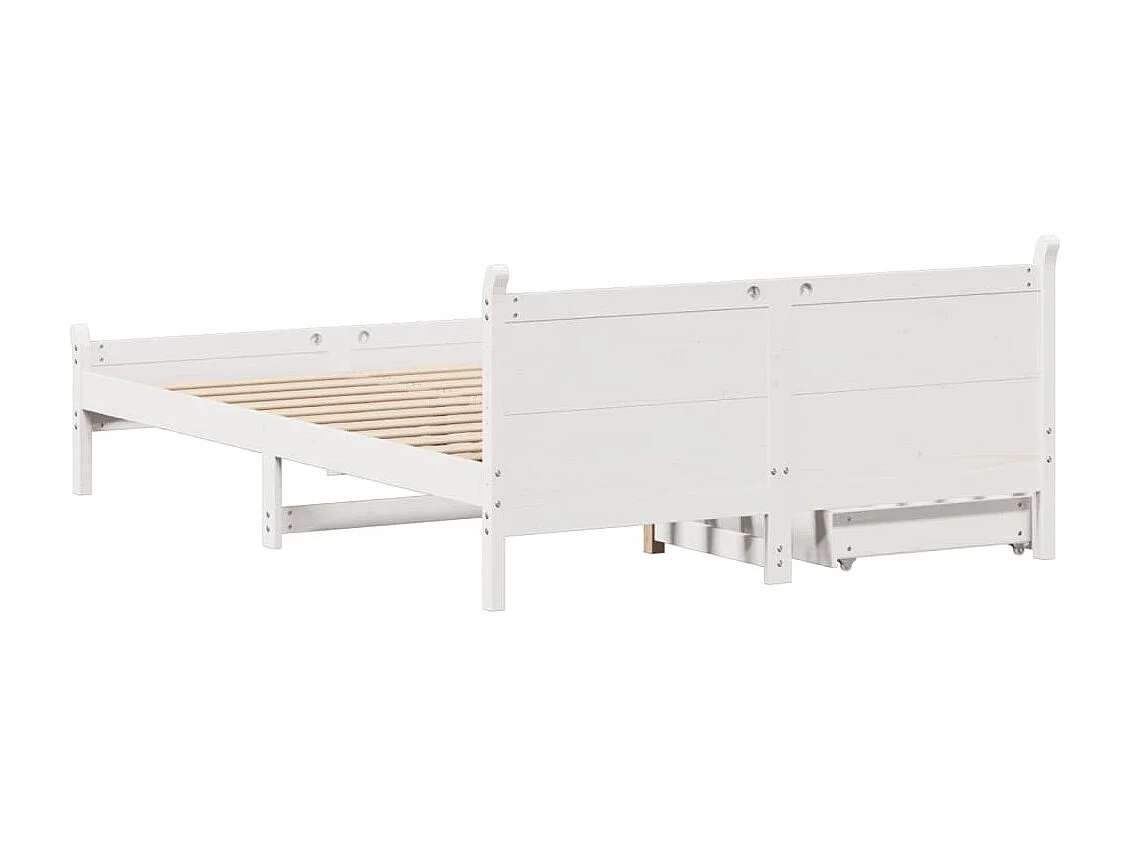 Massivholzbett ohne Matratze Weiß 120x200 cm Kiefernholz