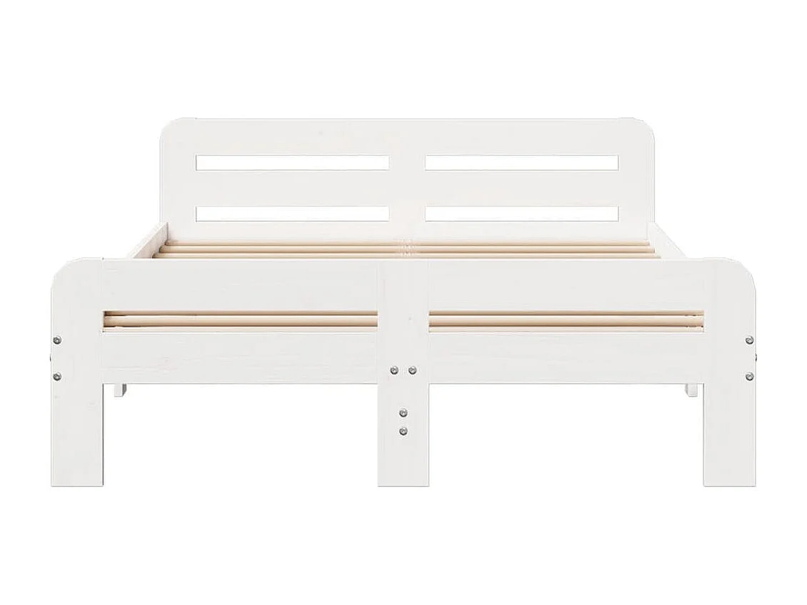 Cadre de lit sans matelas blanc 200x200 cm bois massif de pin