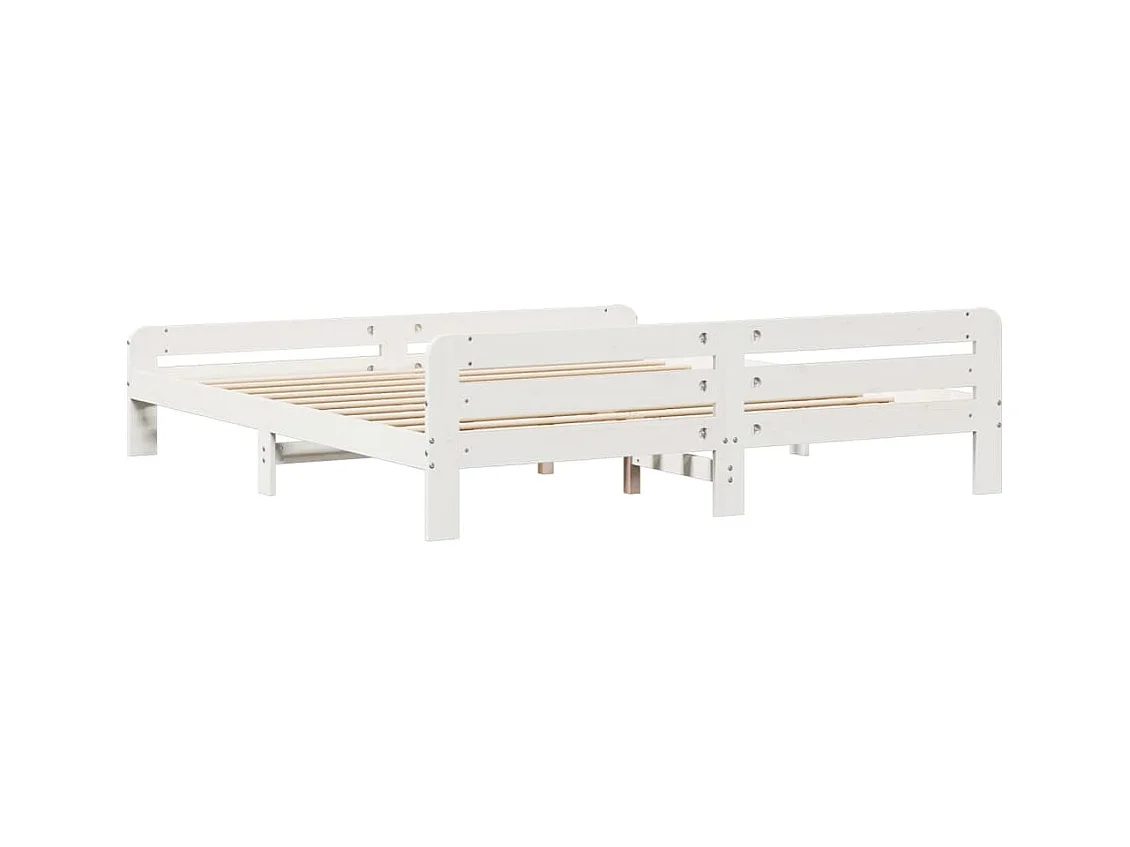 Bedframe zonder matras massief grenenhout wit 200x200 cm
