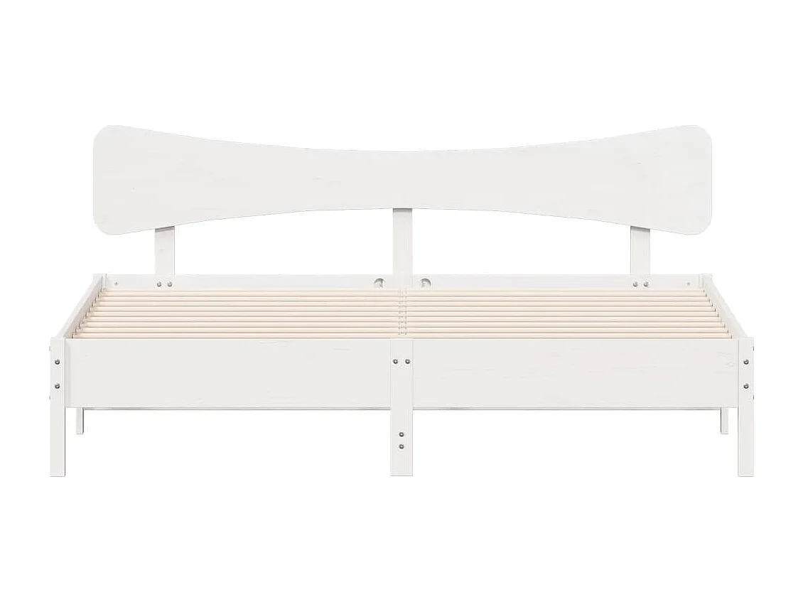 Cadre de lit sans matelas blanc 160x200 cm bois de pin massif