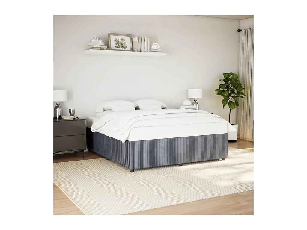 Cadre de lit sans matelas gris foncé 180x200 cm velours