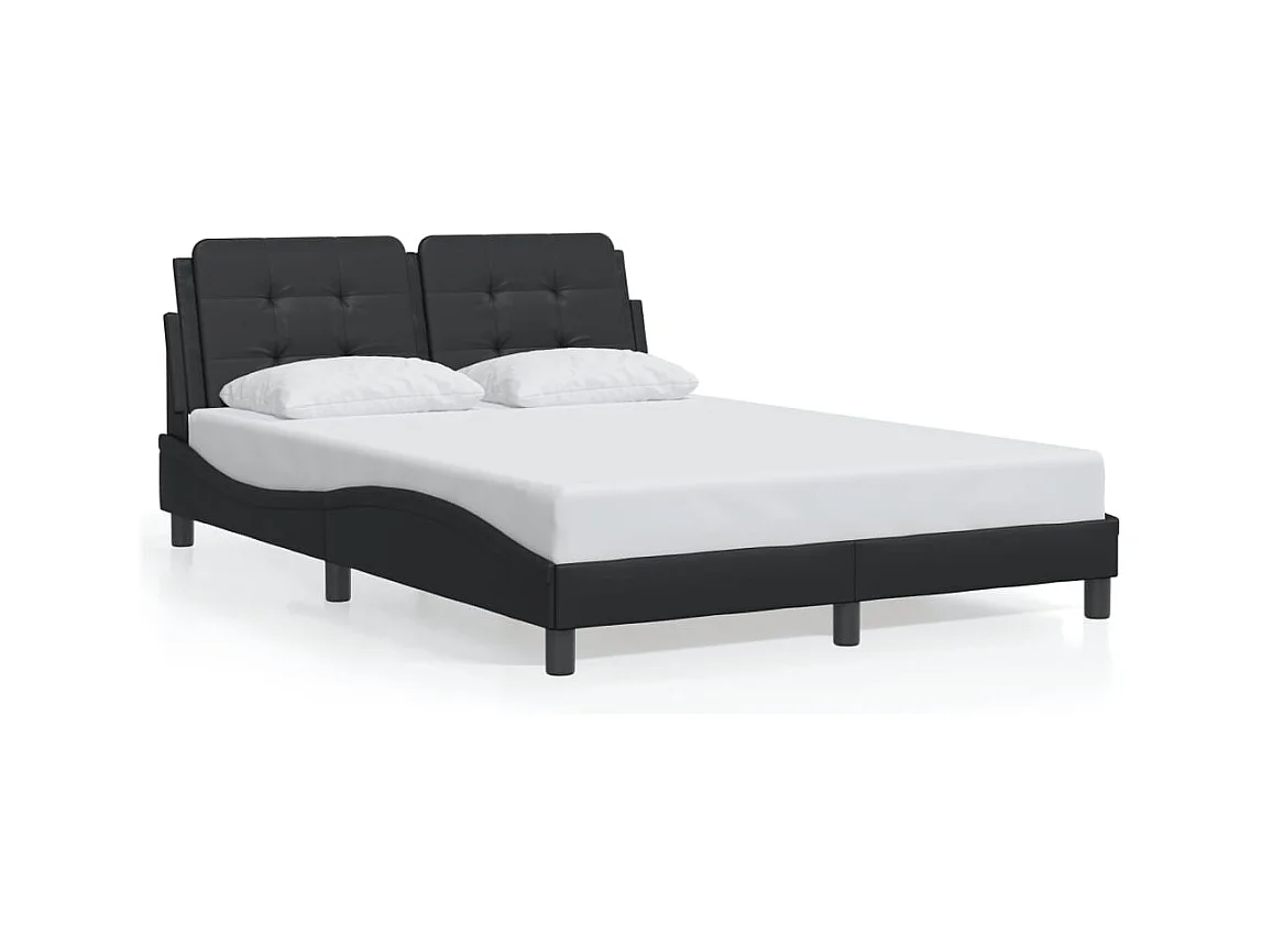 Cadre de lit sans matelas noir 140x190 cm similicuir