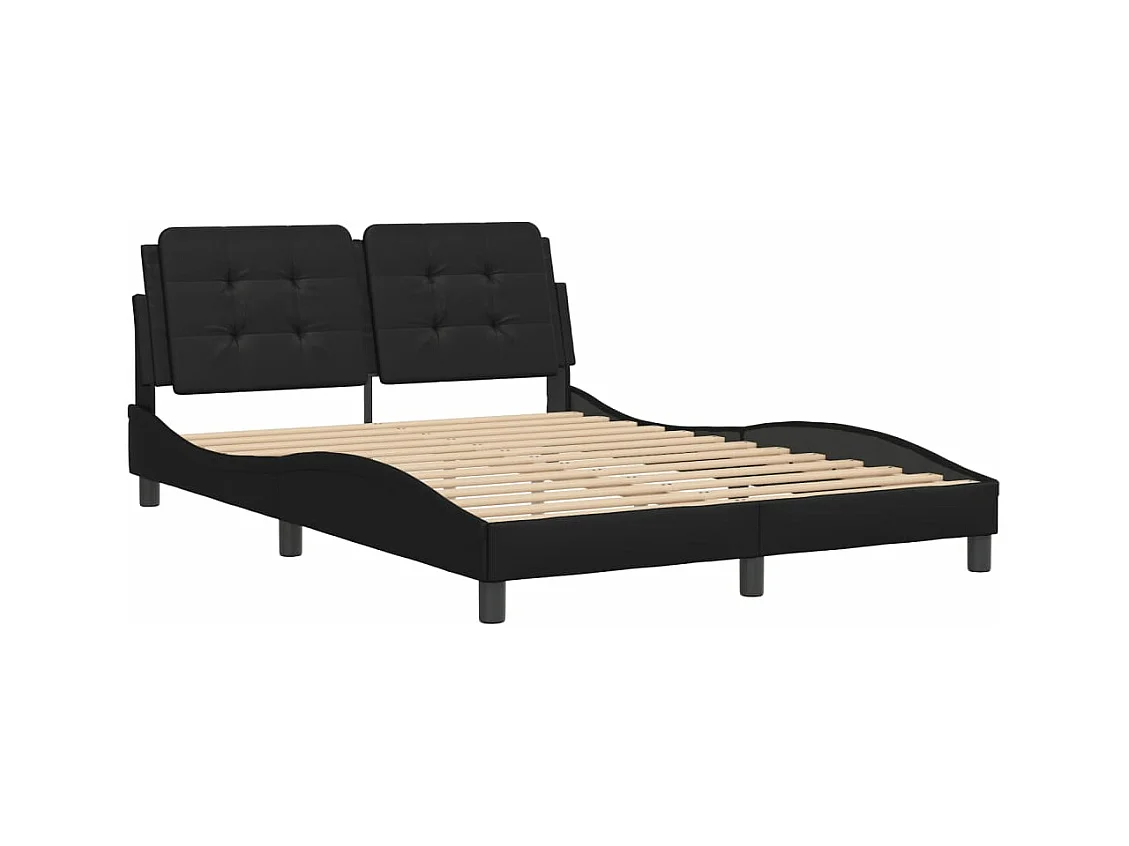 Cadre de lit sans matelas noir 140x190 cm similicuir