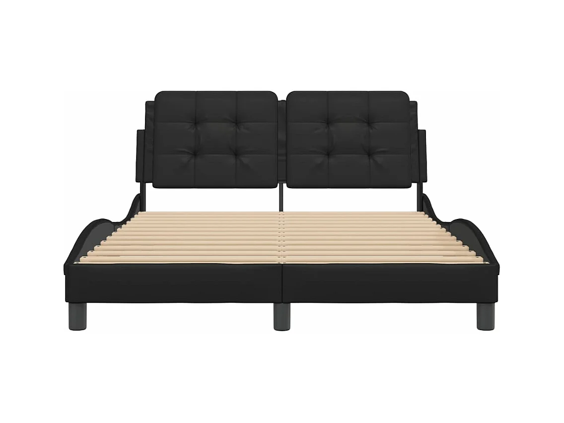Cadre de lit sans matelas noir 140x190 cm similicuir