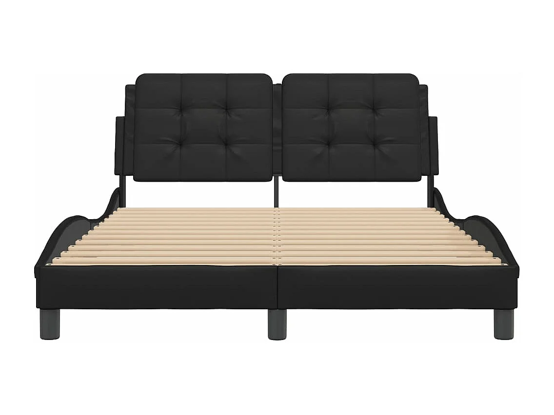 Cadre de lit sans matelas noir 140x190 cm similicuir