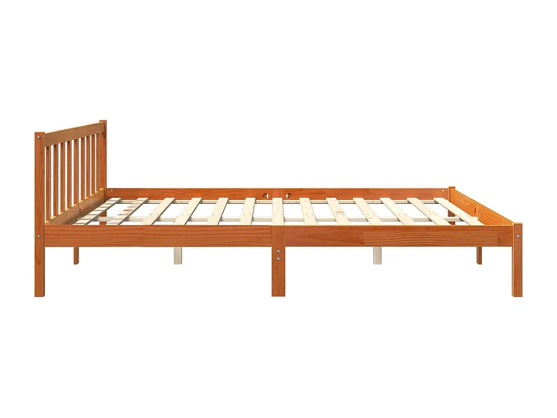 Bedframe zonder matras massief grenenhout wasbruin 200x200 cm