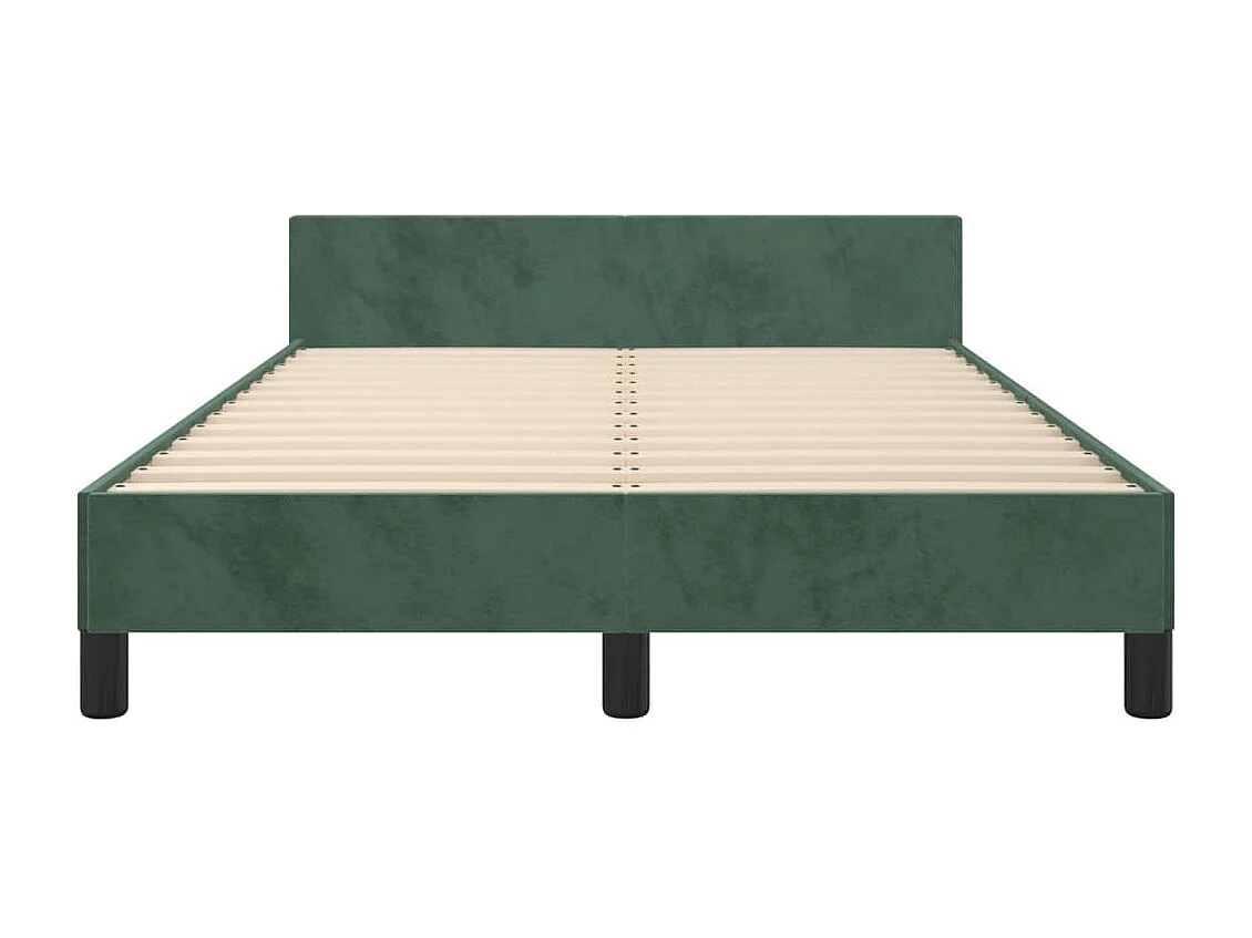Cadre de lit sans matelas vert foncé 120x190 cm velours