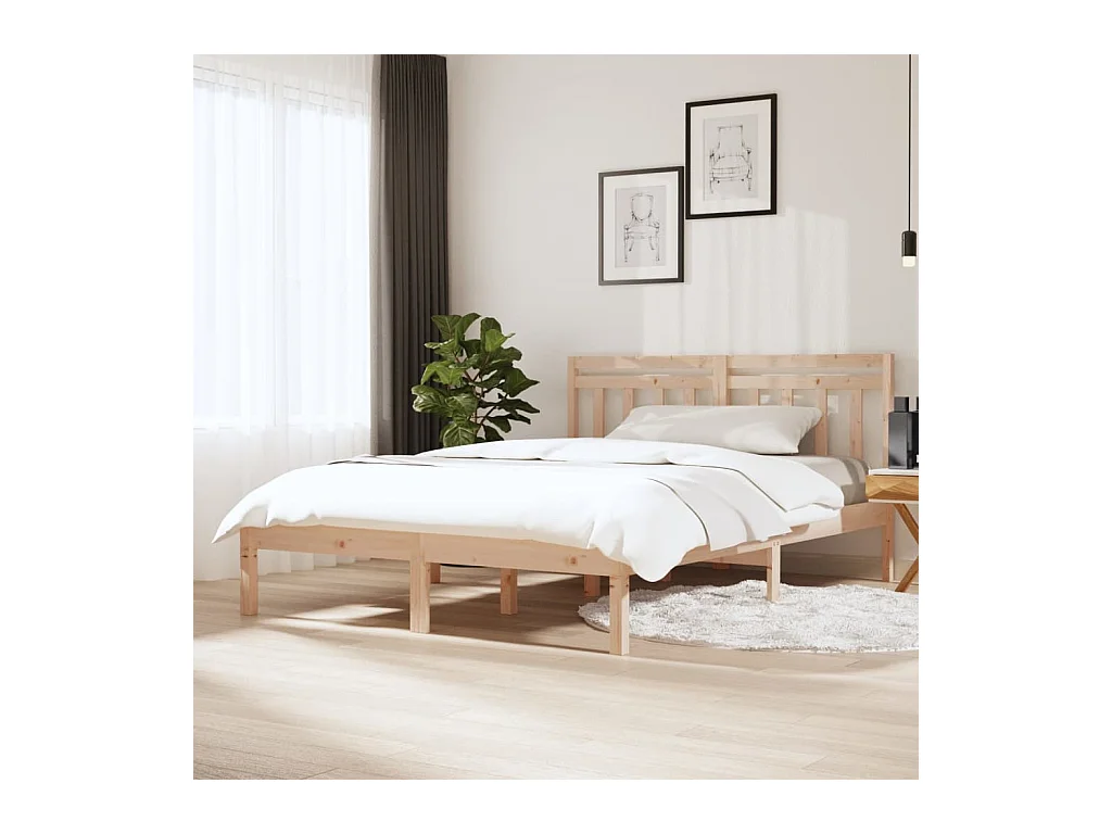 Cadre de lit sans matelas bois massif