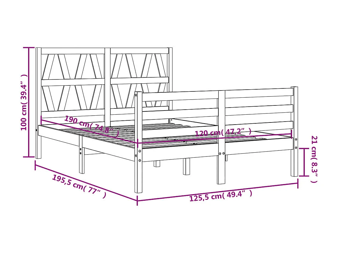 Giroletto 135x190 cm Double in legno Massello