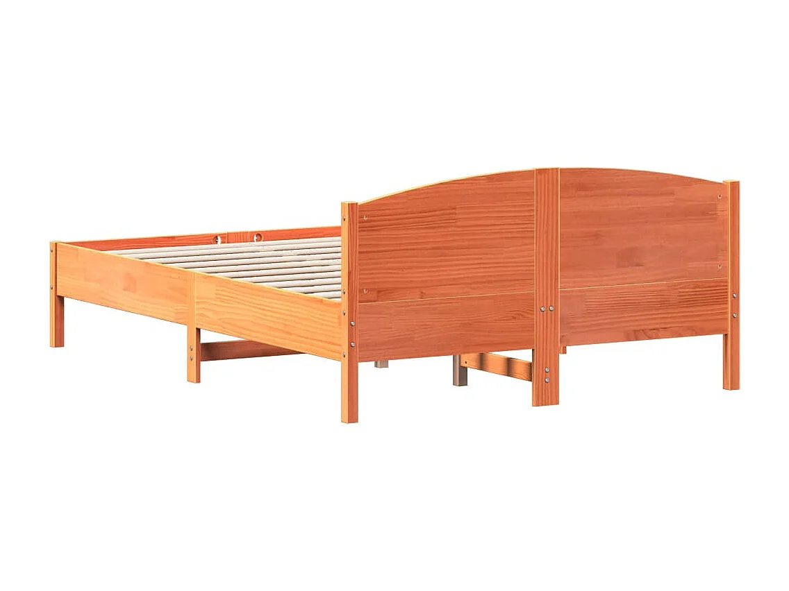Bedframe zonder matras massief grenenhout wasbruin 150x200 cm