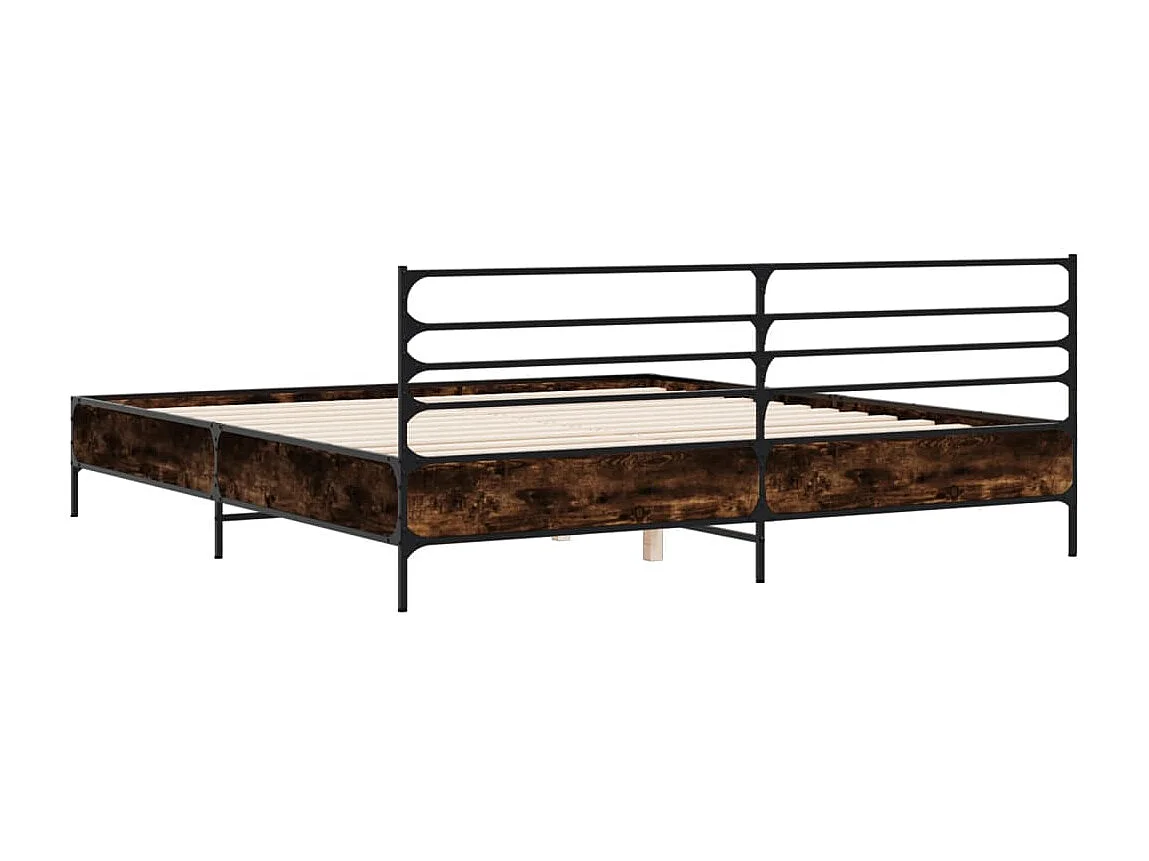 Cadre de lit sans matelas chêne fumé 180x200 cm