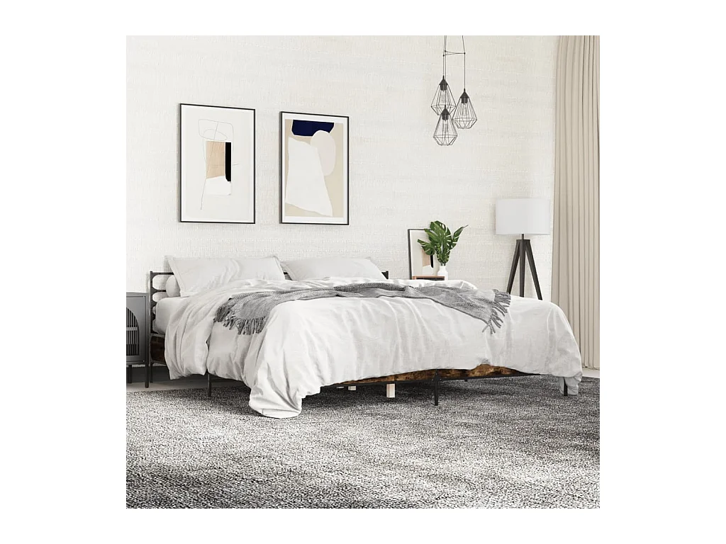 Estrutura de cama 180x200 cm derivados madeira/metal
