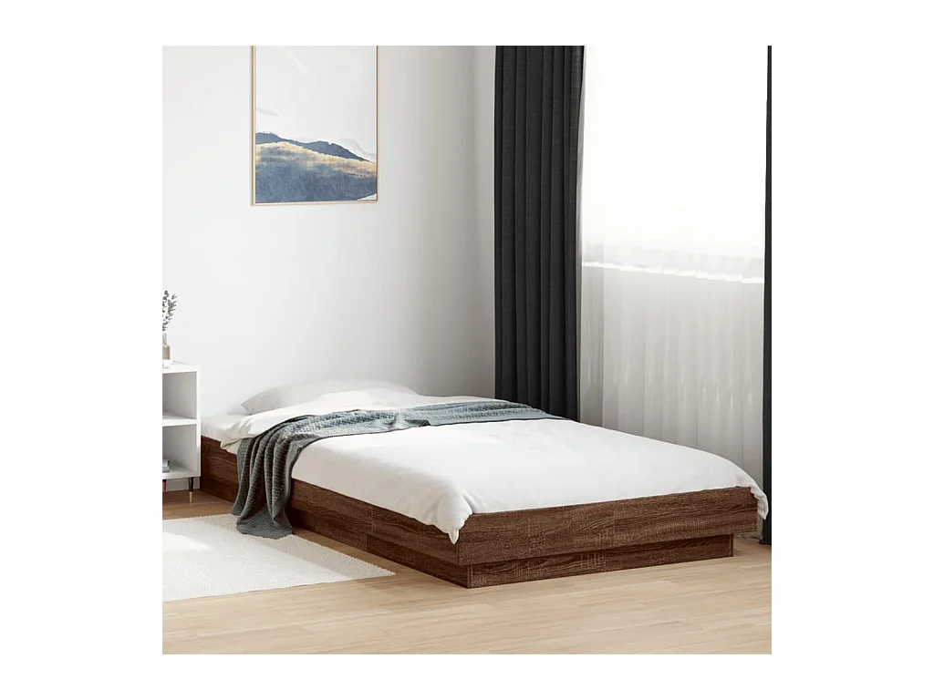 Cadre de lit sans matelas chêne marron 100x200 cm