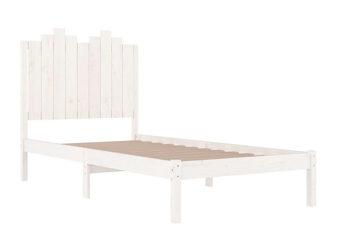 Cadre de lit sans matelas blanc bois massif 100x200 cm