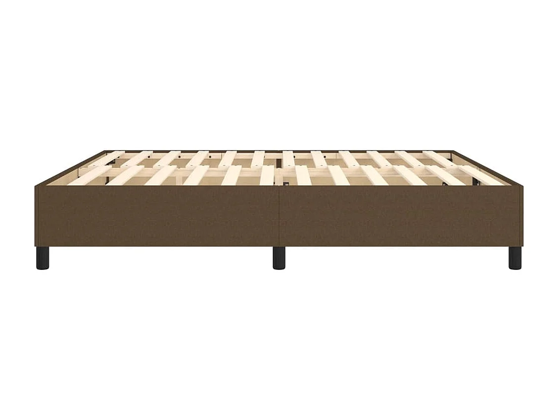 Cadre de lit sans matelas marron foncé 200x200 cm tissu