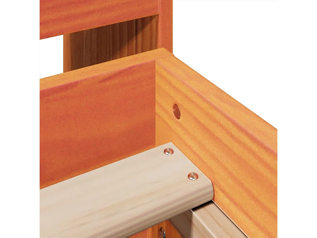 Letto senza Materasso Marrone Cera 120x200 cm in Legno di Pino