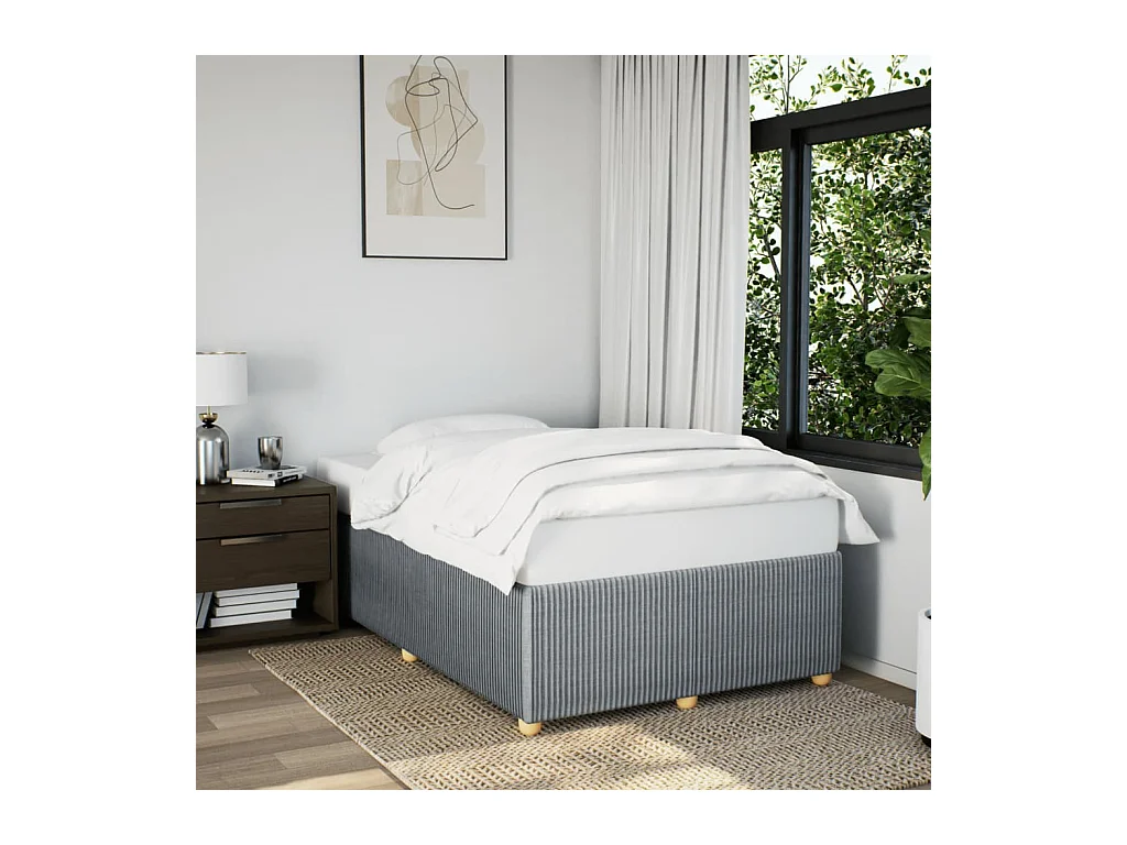 Cadre de lit sans matelas gris clair 120x200 cm tissu