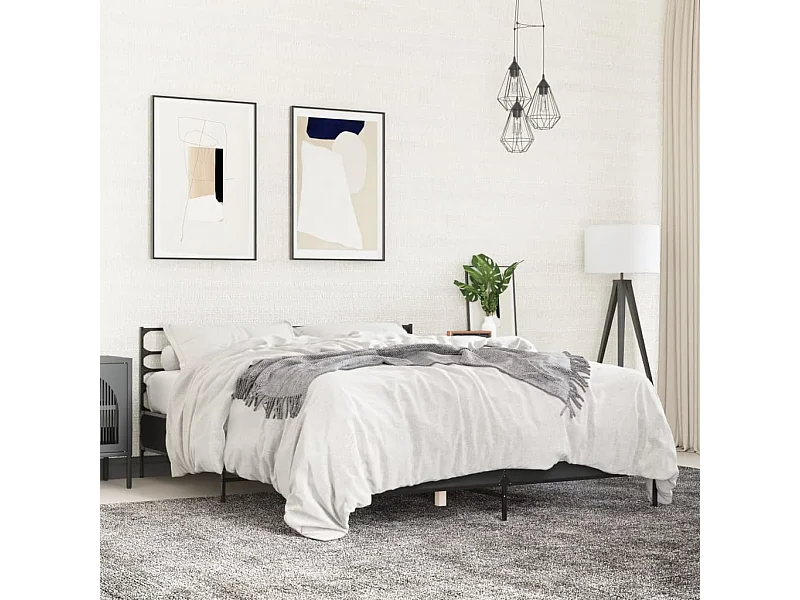 Cadre de lit sans matelas noir 150x200 cm