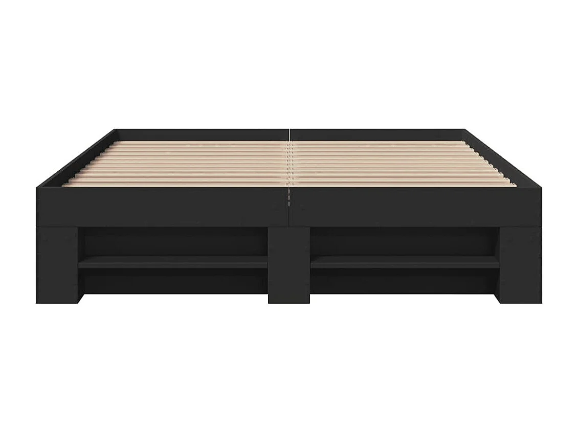 Cadre de lit sans matelas noir 140x190 cm bois d'ingénierie