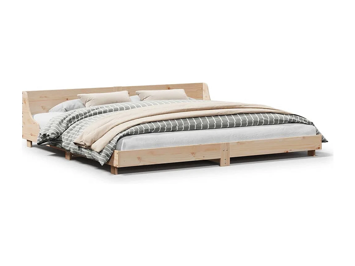 Cadre de lit sans matelas 180x200 cm bois massif de pin