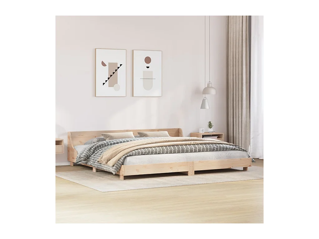 Cadre de lit sans matelas 180x200 cm bois massif de pin