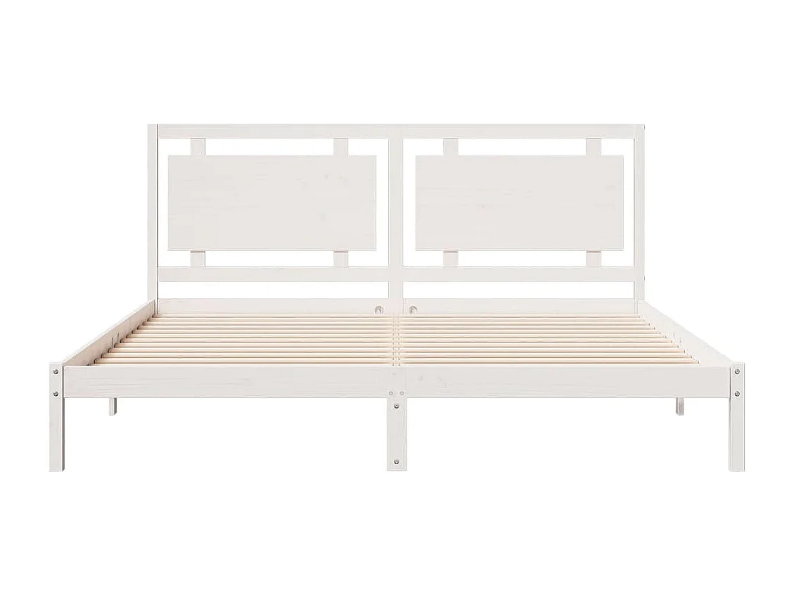 Massivholzbett Extra Lang ohne Matratze Weiß 180x220 cm