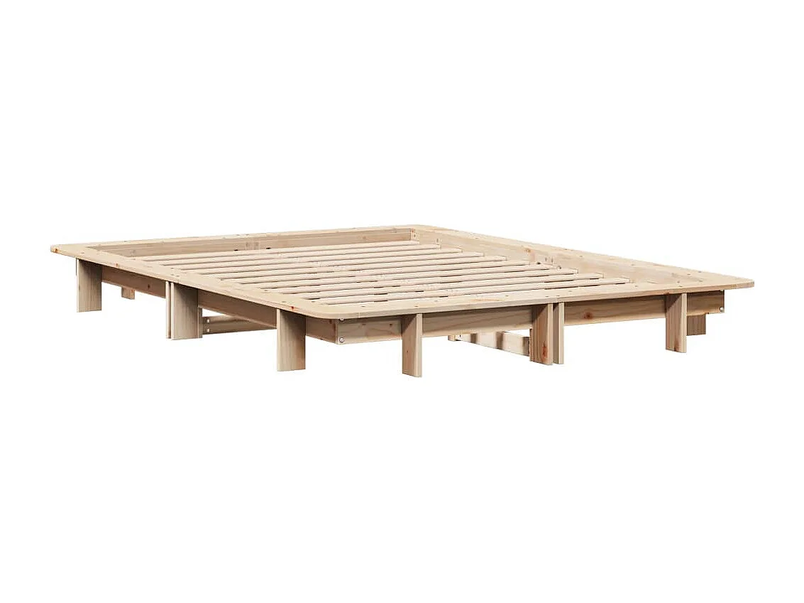 Estructura de cama sin colchón madera de pino maciza 120x200 cm