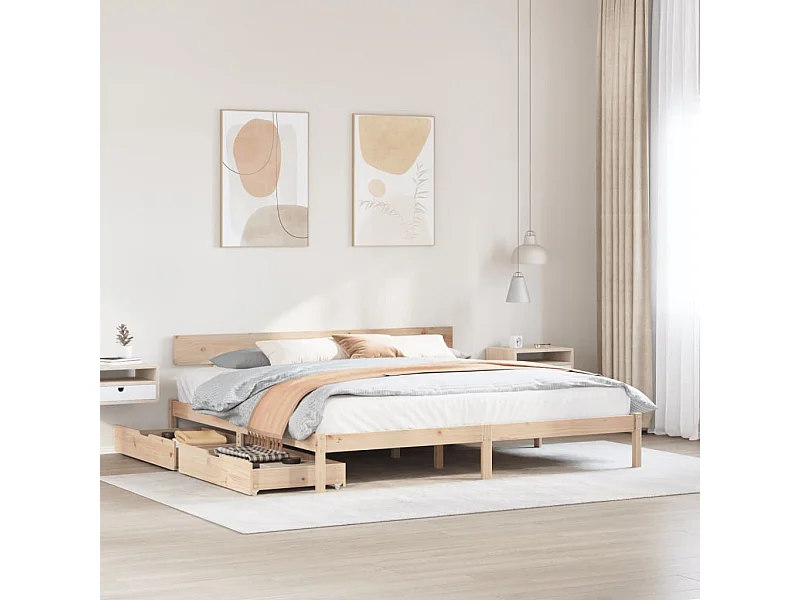 Cadre de lit sans matelas 180x200 cm bois massif de pin