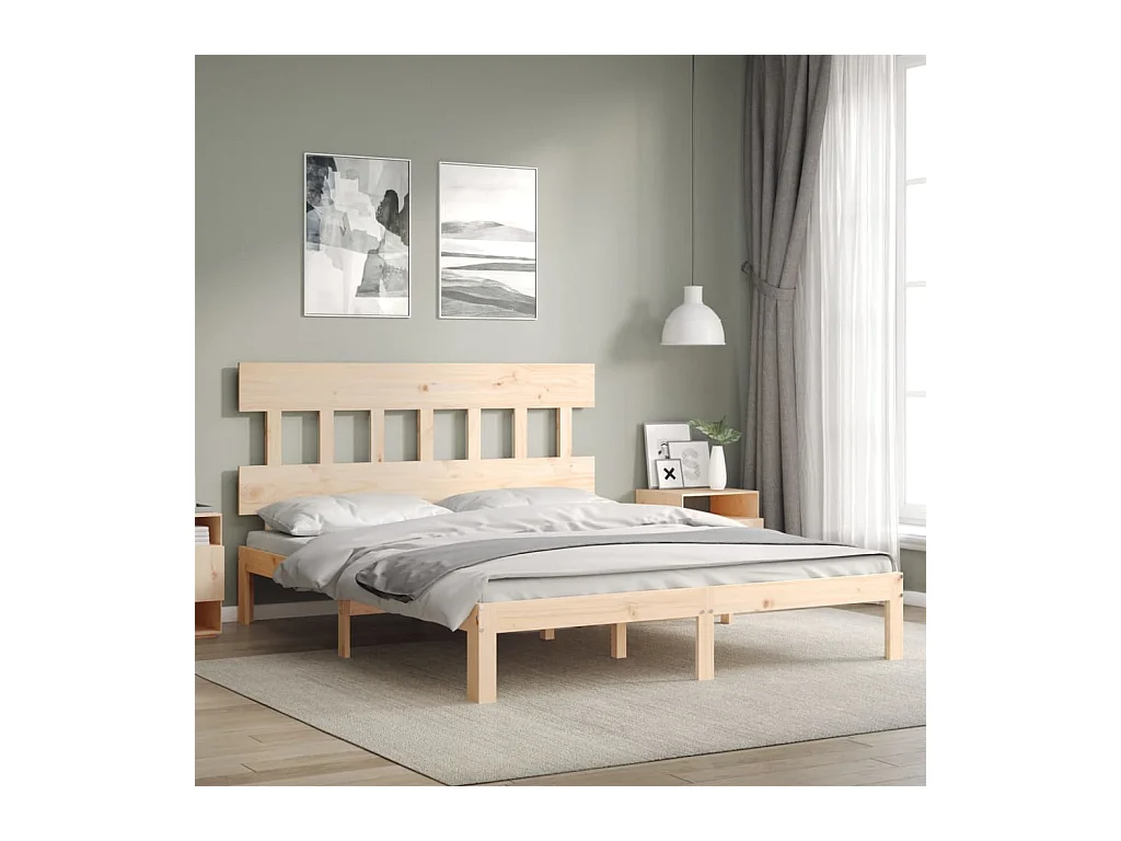 Giroletto senza Materasso 160x200 cm in Legno Massello di Pino