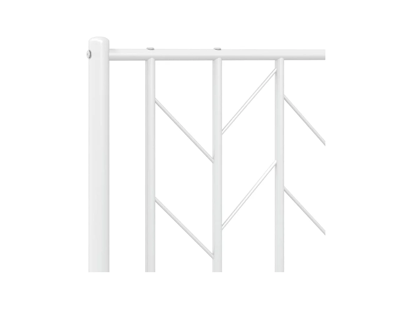 Cadre de lit métal sans matelas avec pied de lit blanc 80x200cm