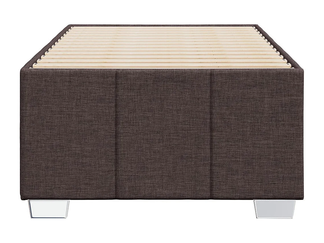Cadre de lit sans matelas marron foncé 100x200 cm tissu