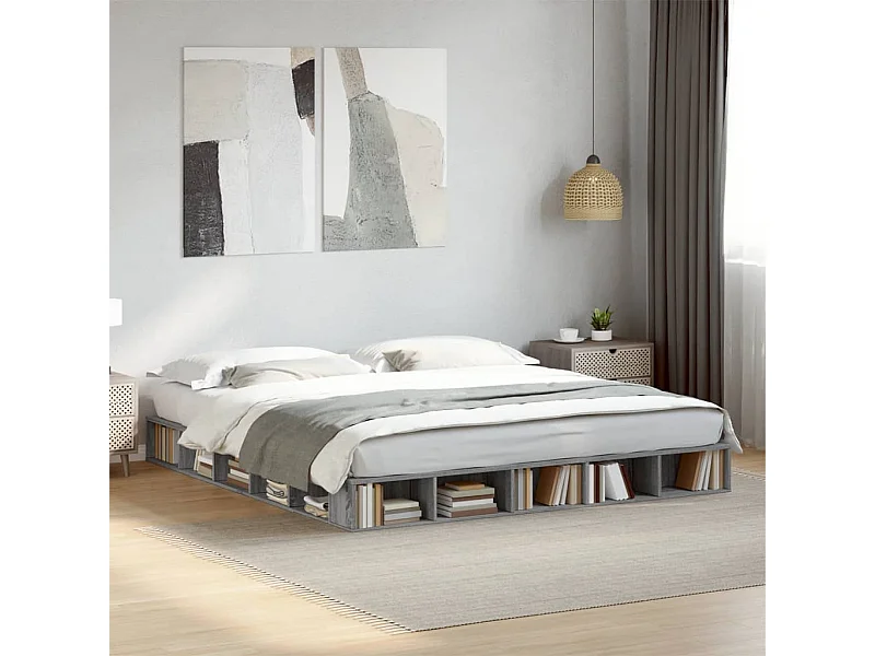 Cadre de lit sans matelas sonoma gris 180x200 cm
