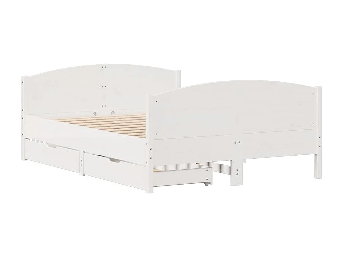 Cadre de lit sans matelas blanc 120x190 cm bois de pin massif