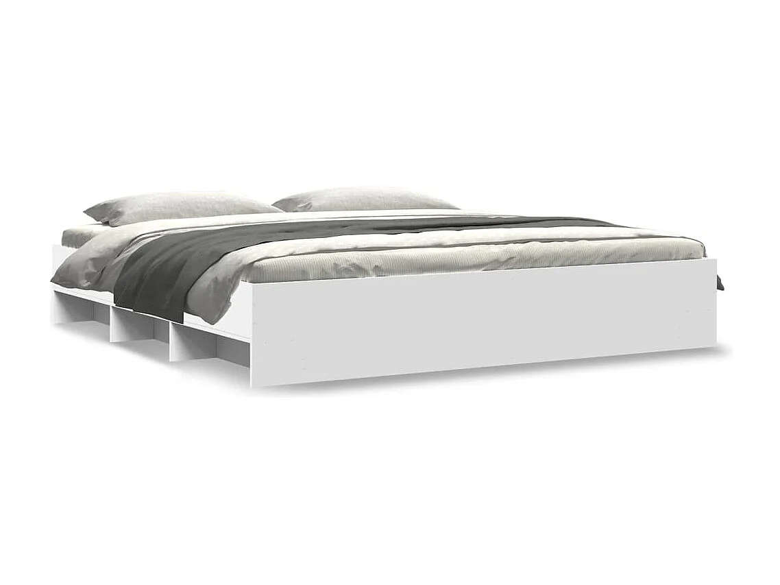 Cadre de lit sans matelas blanc 180x200 cm bois d'ingénierie