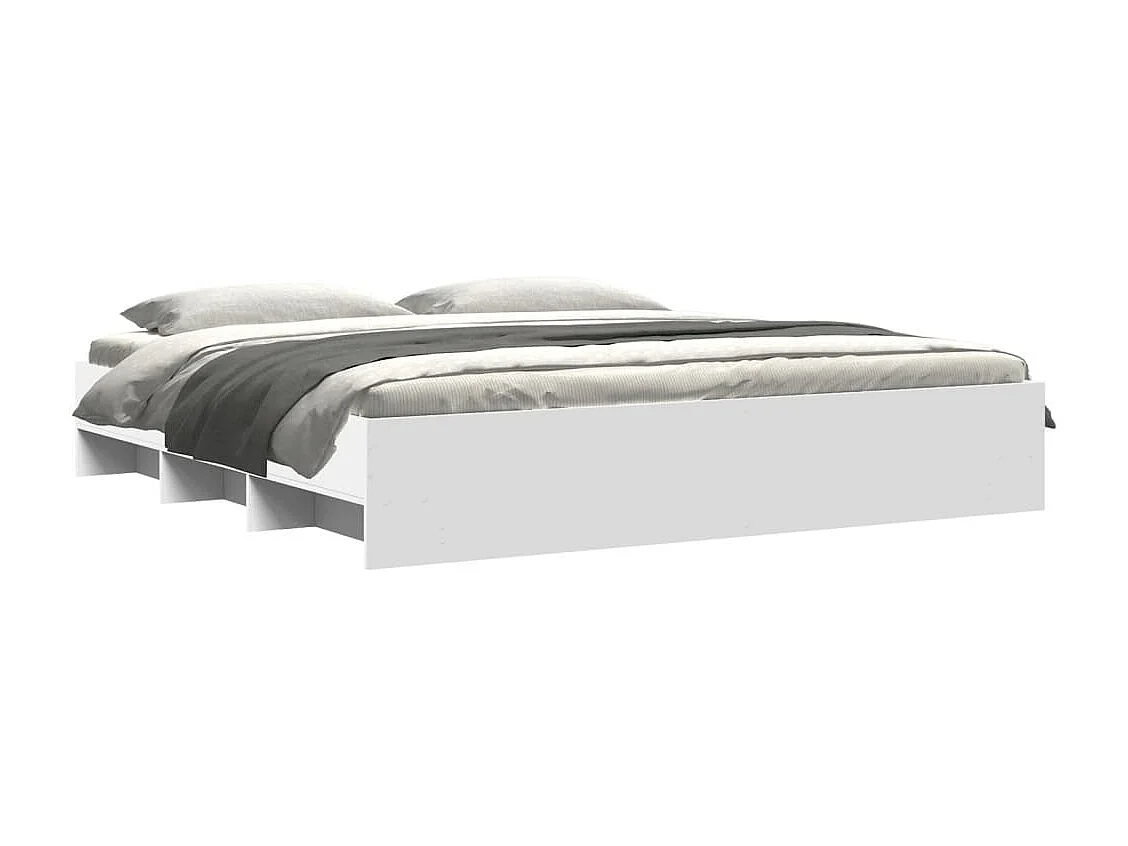 Cadre de lit sans matelas blanc 180x200 cm bois d'ingénierie