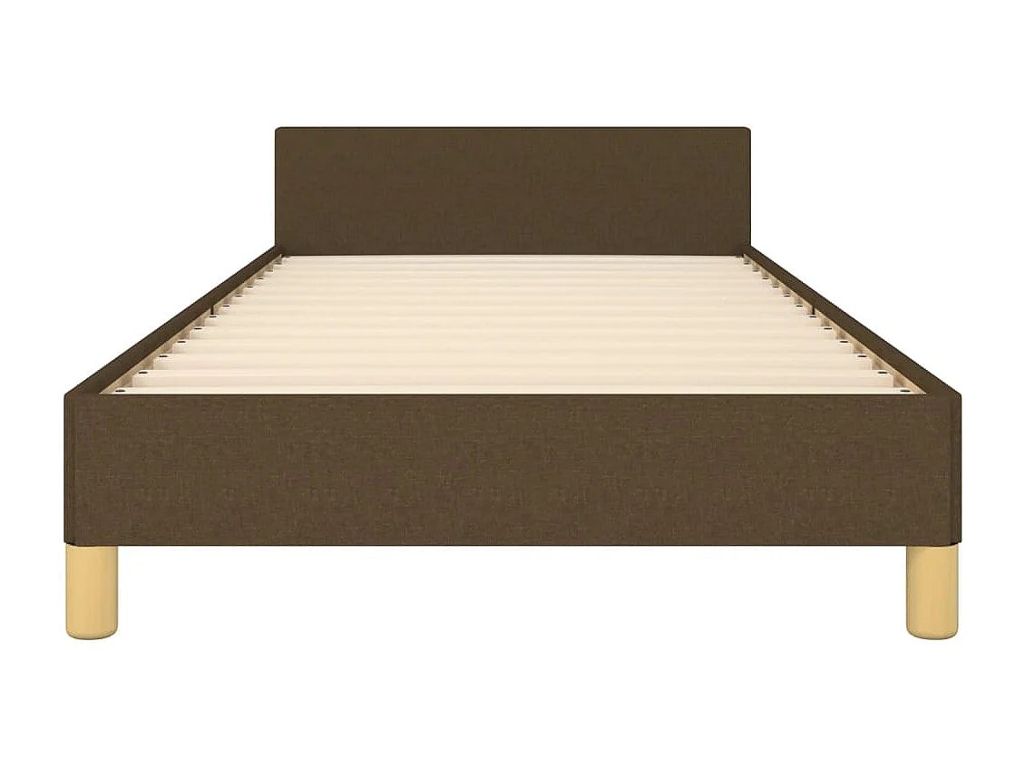 Cadre de lit sans matelas marron foncé 100x200 cm tissu