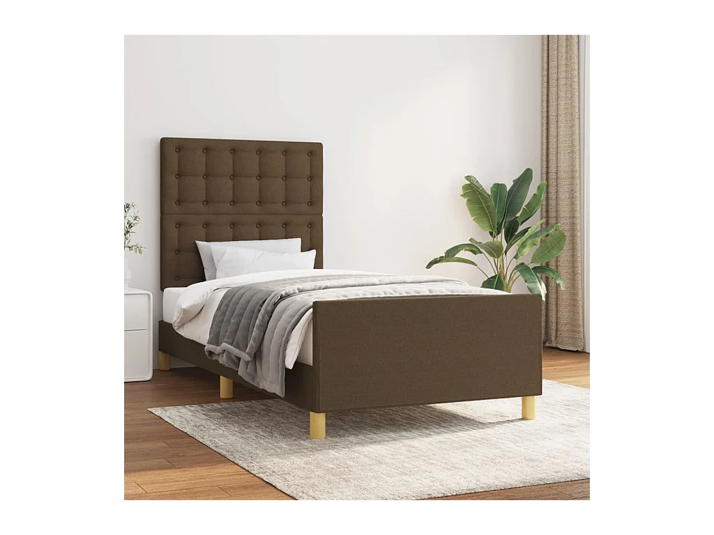 Giroletto senza Materasso Marrone Scuro 100x200 cm Tessuto