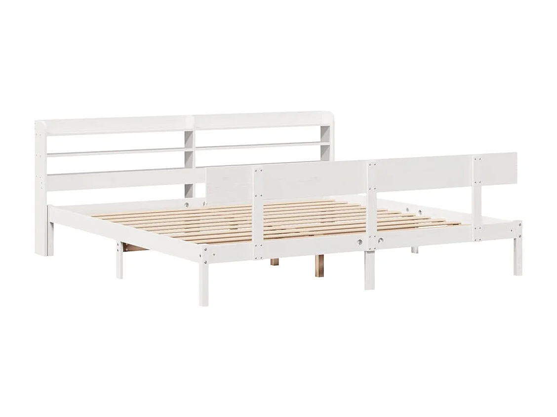 Cama sin colchón madera maciza de pino blanca 180x200 cm