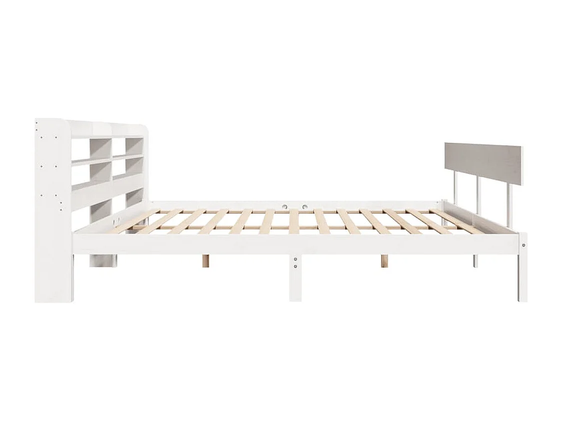 Cama sin colchón madera maciza de pino blanca 180x200 cm